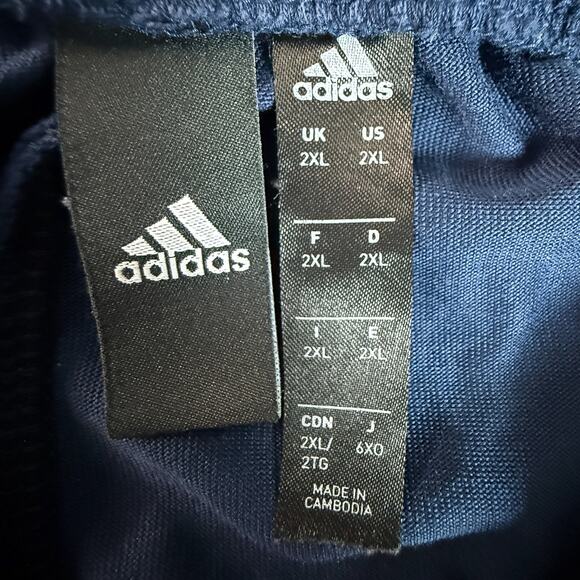 Adidas Men’s Navy Blue Logo Jogger Sweatpants 2XL Elastic Waist Cuffed Leg - Picture 4 of 8